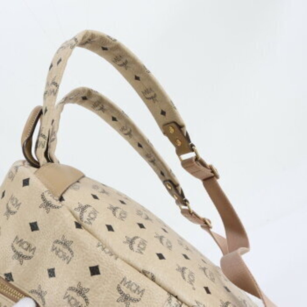 Mcm Visetos backpack Tan ERE Beige studded leather